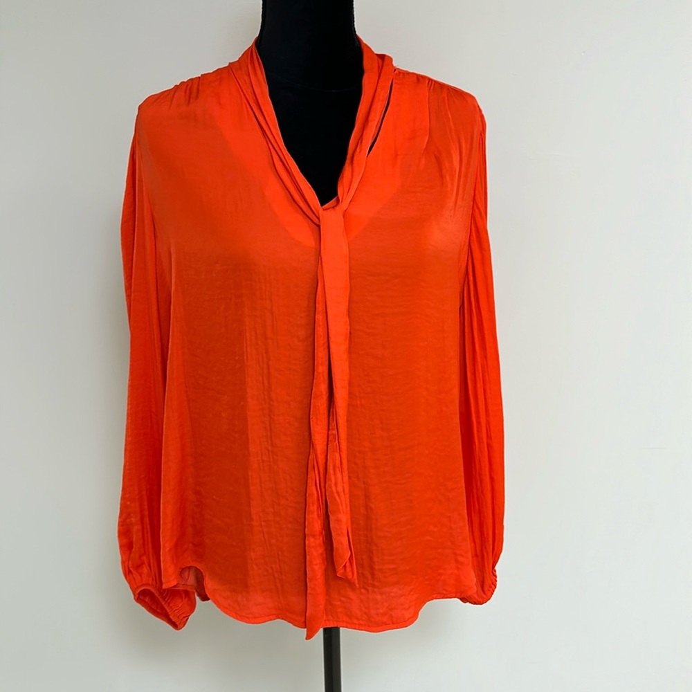 Rachel Zoe Orange Red Blouse, Size L